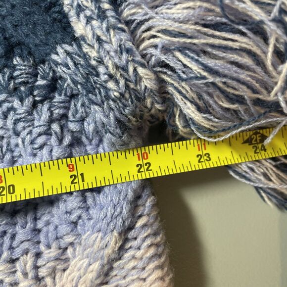 THML Boho Fringe Striped Knitted Sweater Long Sleeve Women's Size Medium - Picture 12 of 13